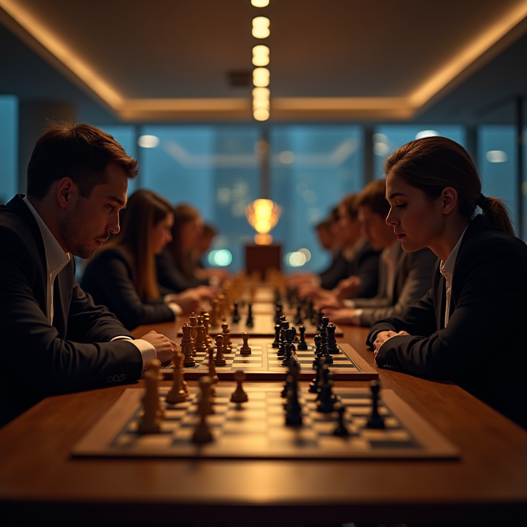 Корпоративный шахматный турнир в офисе